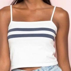 Rare Brandy Melville White and Blue Tank Top
